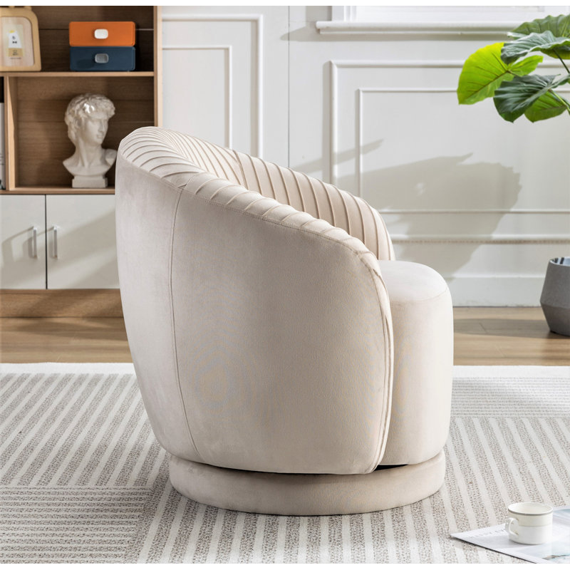 Mercer41 Milun Upholstered Swivel Barrel Chair & Reviews Wayfair